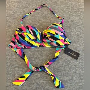 Ocean Blues color block swim top separate women’s L swimwear colorful casual new